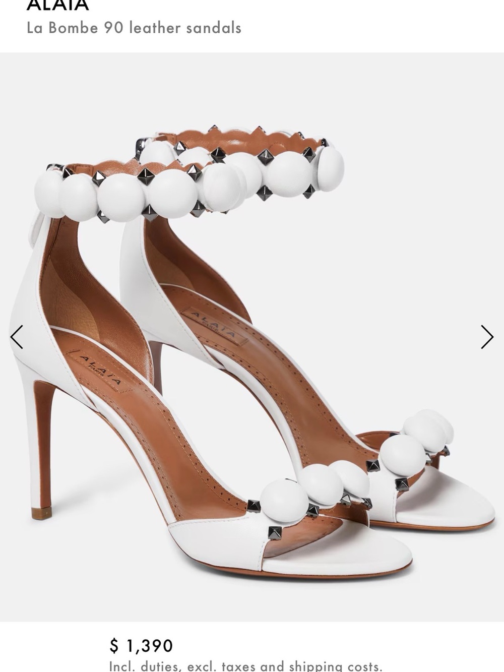 Alaia White Beaded Ankle-Strap Stiletto Sandals